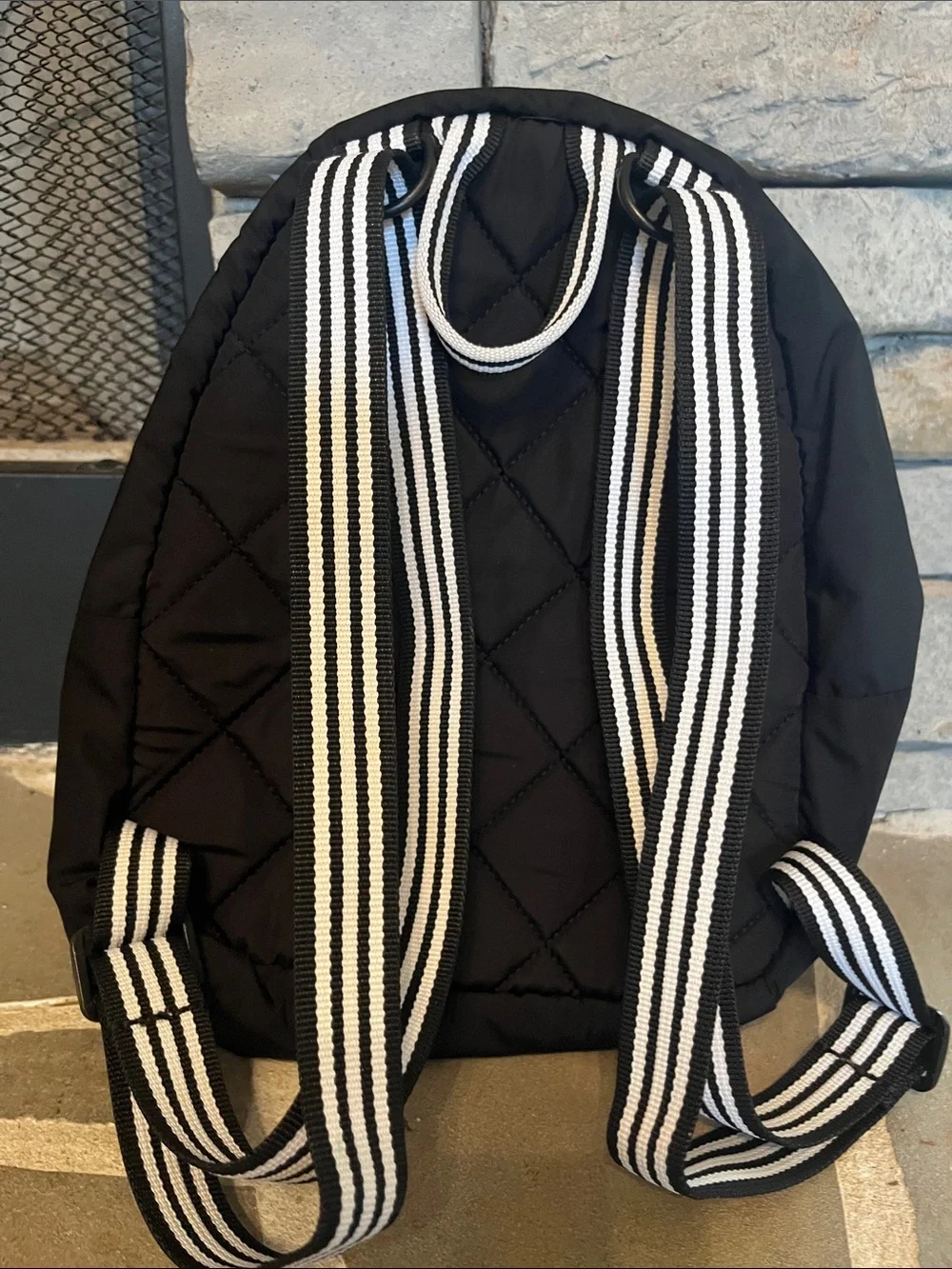 adidas Black Mini Backpack with White Logo